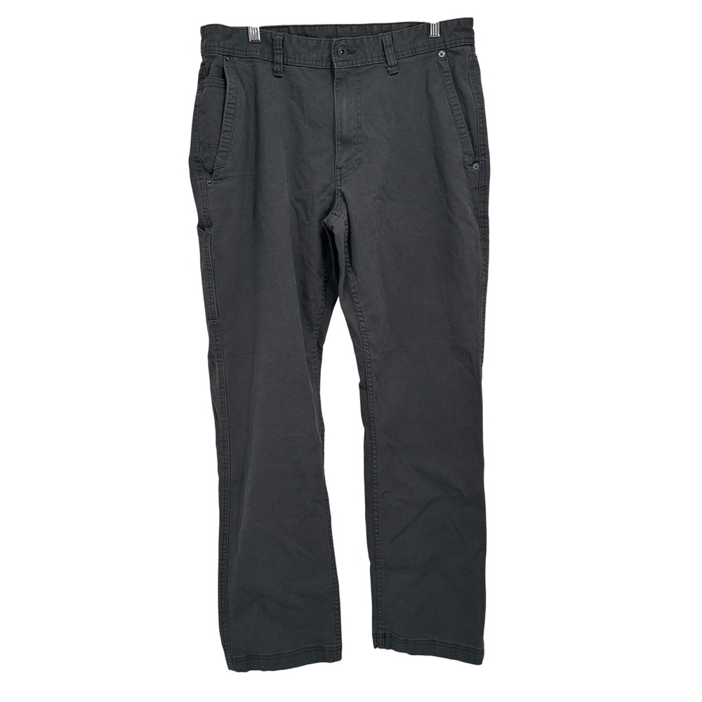 Eddie Bauer Mens 32x32 Canvas Utility Pants Gray Cotton Stretch Work Trousers